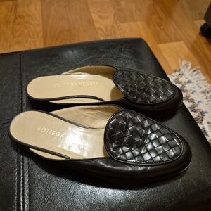 Bottega Veneta Black Woven Leather Women's Shoes (Resoled) Vintage